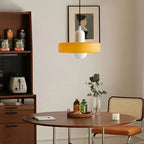 Colorful Glass Pendant Light with Adjustable Height – Modern Ceiling Fixture for Dining and Living Spaces