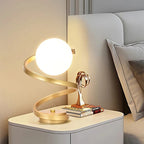 Dimmable Globe Table Lamp with Adjustable Brightness – Modern Bedside or Desk Lighting for Stylish Bedrooms
