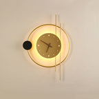 Elegant Artistic Wall Clock in Gold and Black – Modern Decorative Timepiece