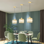 Elegant Crystal Pendant Light with Adjustable Height – Black or Gold Finish