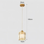 Elegant Crystal Pendant Light with Adjustable Height – Black or Gold Finish