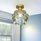 Elegant Glass Flower Ceiling Lamp – Unique Floral Design for Warm Ambiance