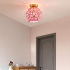Elegant Glass Flower Ceiling Lamp – Unique Floral Design for Warm Ambiance