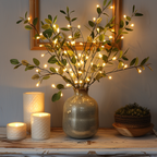 Enchanting Olive Branch Fairy Lights with 120 Warm White LEDs – 70cm Decorative Accent