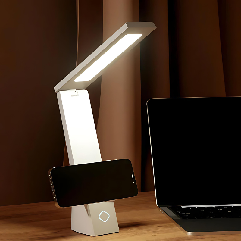 Foldable Touch Desk Lamp – Adjustable LED Brightness, Portable Small Table Lamp for Bedroom and Bedside Use