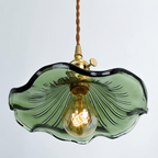 Hibiscus Flower Glass Pendant Light – Elegant Adjustable Ceiling Light Fixture for Kitchen and Home Decor
