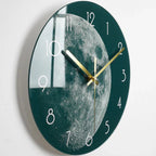 Modern 30cm Glass Wall Clock with Silent Quartz Movement and Scratch-Resistant Surface
