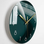 Modern 30cm Glass Wall Clock with Silent Quartz Movement and Scratch-Resistant Surface