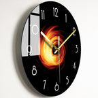 Modern 30cm Glass Wall Clock with Silent Quartz Movement and Scratch-Resistant Surface