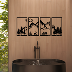 Modern Black Metal Mountain Wall Art – Abstract Nature-Inspired Decor for Home and Office