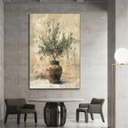 Olive Branch Canvas Wall Art – Elegant Minimalist Nature Print for Home Décor