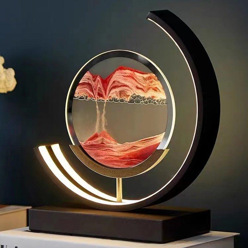 Quicksand Table Lamp with Unique Sand Mechanism and Soft LED Lighting – Tranquil Home Decor
