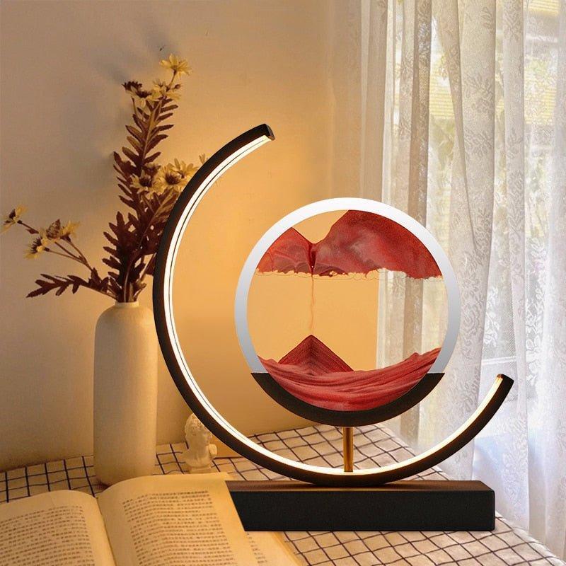 Quicksand Table Lamp with Unique Sand Mechanism and Soft LED Lighting – Tranquil Home Decor