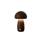 Rechargeable Mushroom Table Lamp with Touch-Sensitive LED – Eco-Friendly Beech and Rubber Wood