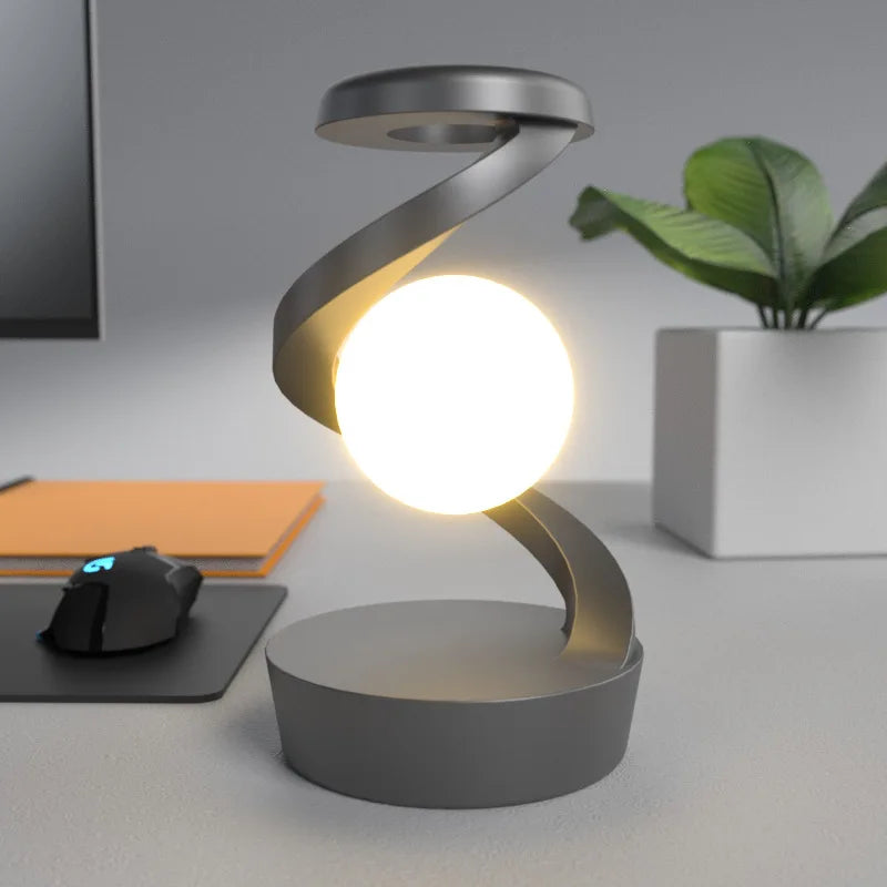 RadiantGlow Spiral Lamp – Touchless LED Light & Wireless Charger