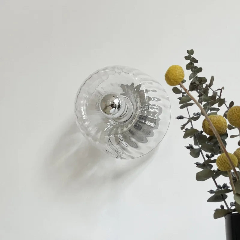 Nordic retro glazen wandlamp – elegante wandkandelaar voor slaapkamer en gang – binnenwandlampen met warm licht