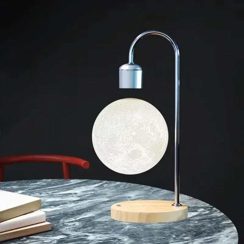 LED Magnetic Levitation Moon Lamp with Wireless Charging