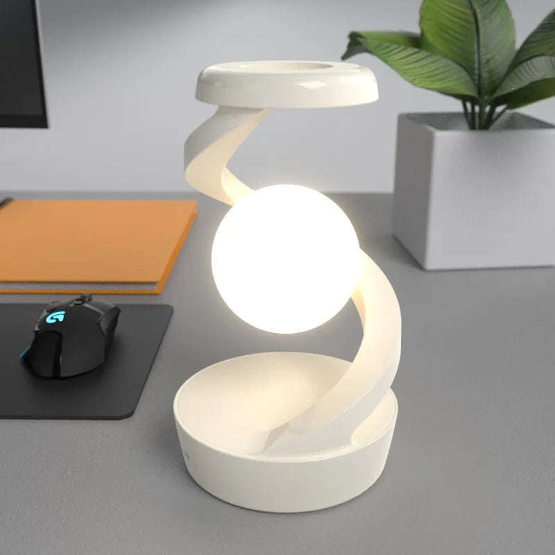RadiantGlow Spiral Lamp – Touchless LED Light & Wireless Charger