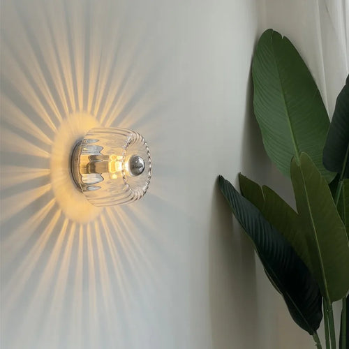 Nordic Retro Glass Wall Lamp – Elegant Wall Sconce for Bedroom and Corridor – Indoor Wall Lights with Warm Light