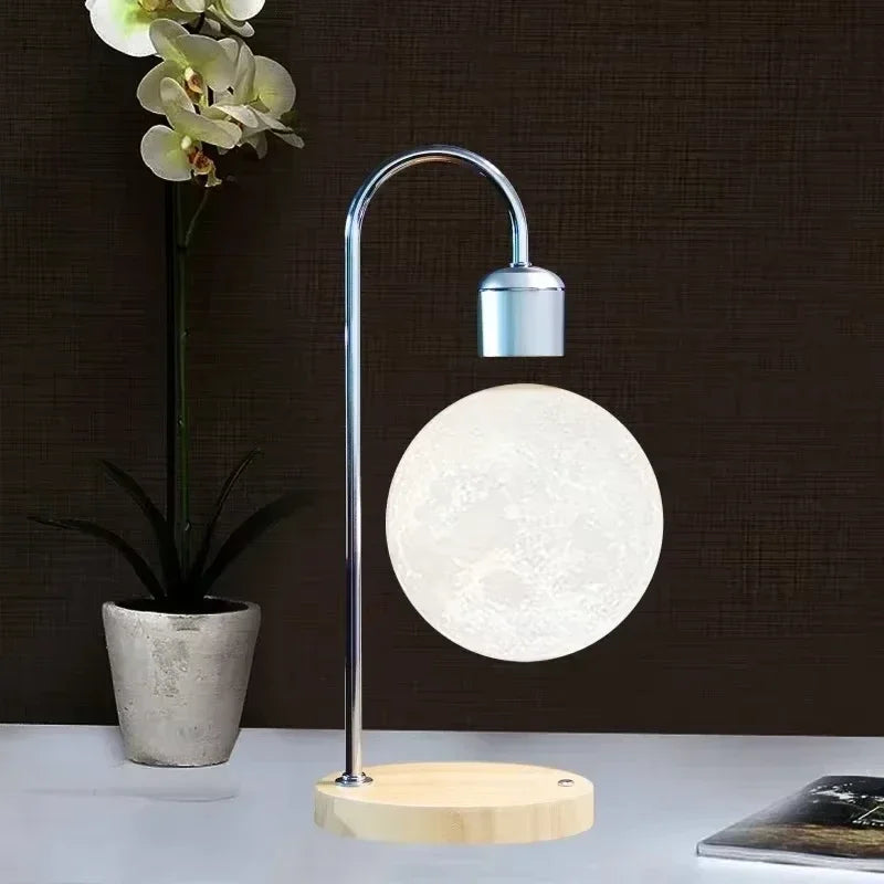 LED Magnetic Levitation Moon Lamp with Wireless Charging