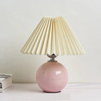 Vintage Pleated Table Lamp with Elegant Base – Soft Warm Lighting for Home Decor