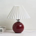 Vintage Pleated Table Lamp with Elegant Base – Soft Warm Lighting for Home Decor