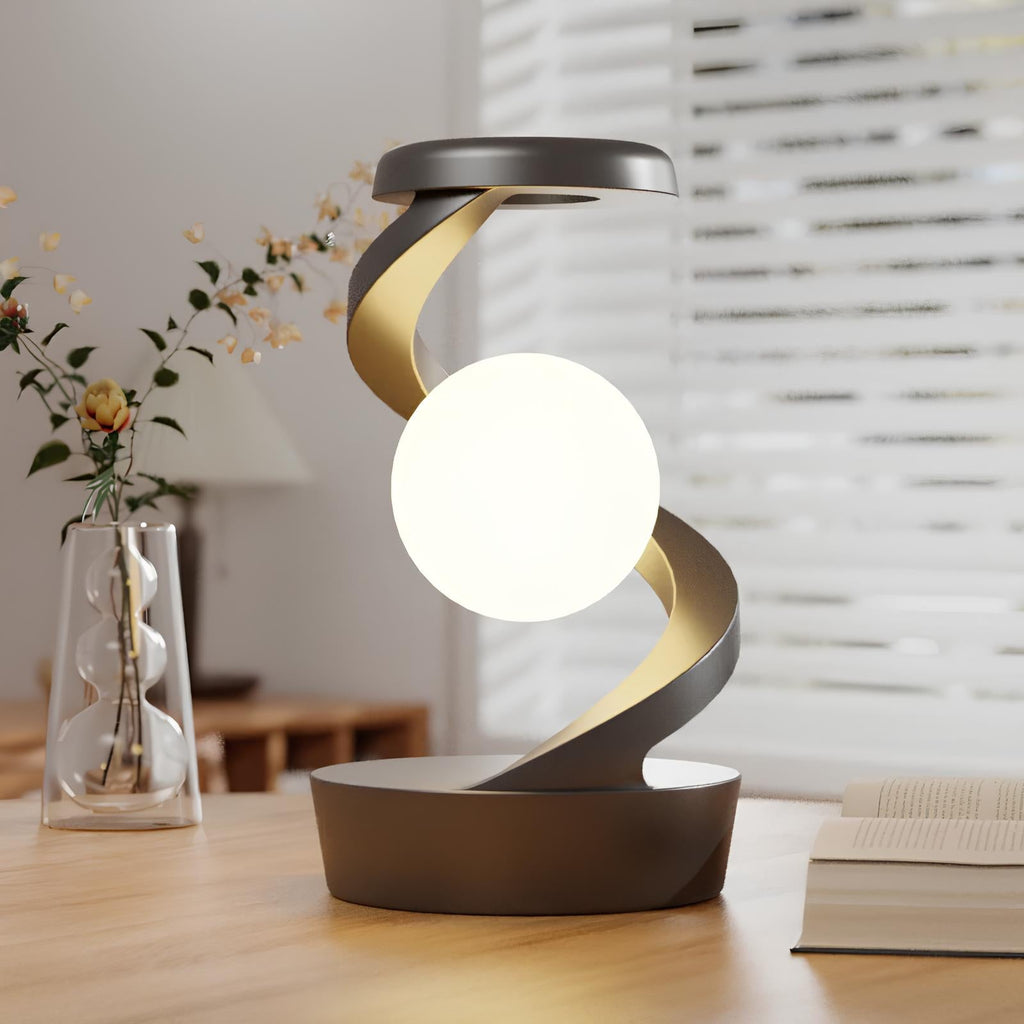 RadiantGlow Spiral Lamp – Touchless LED Light & Wireless Charger