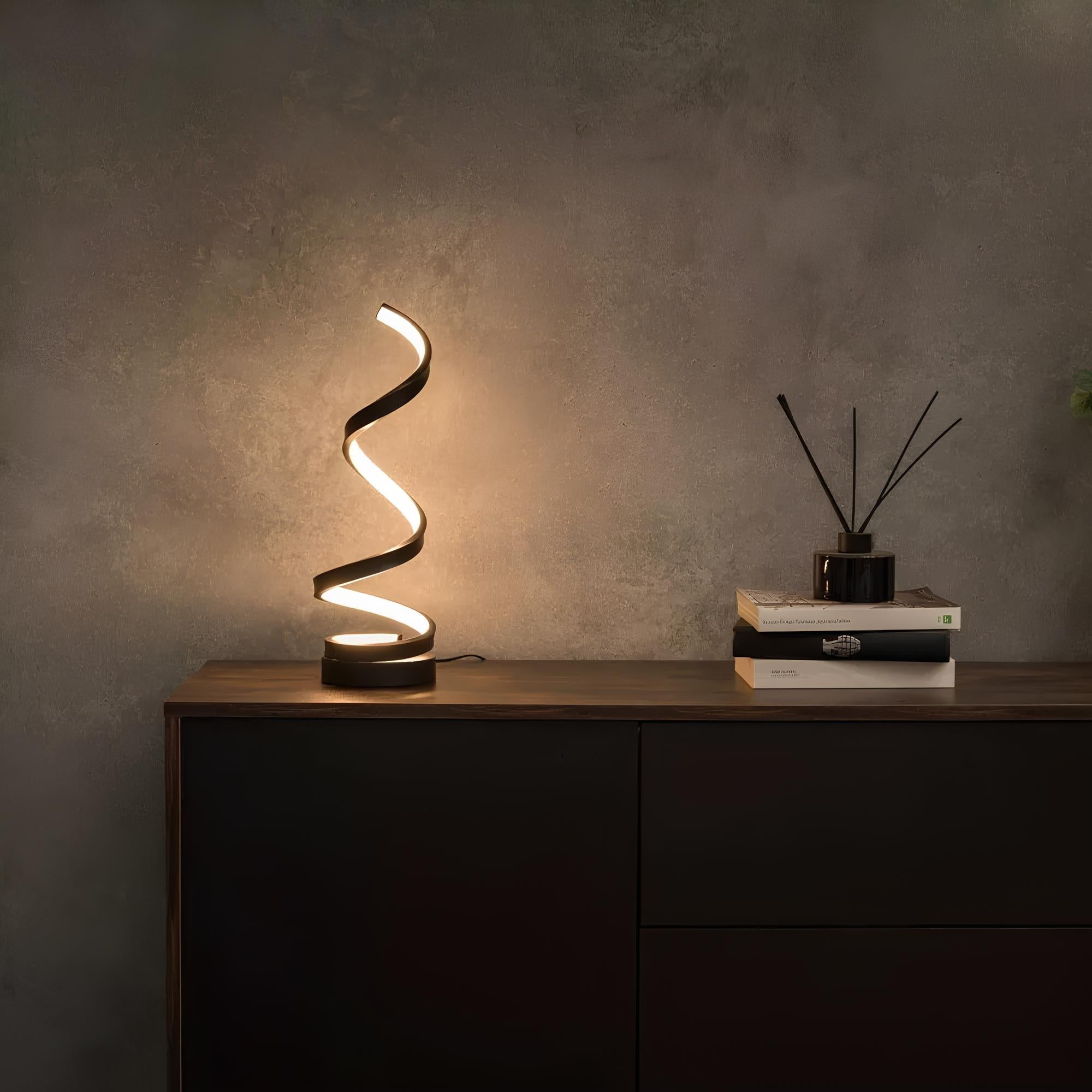 Radiance Spiral LED Lamp – Modern Dimmable Table Light