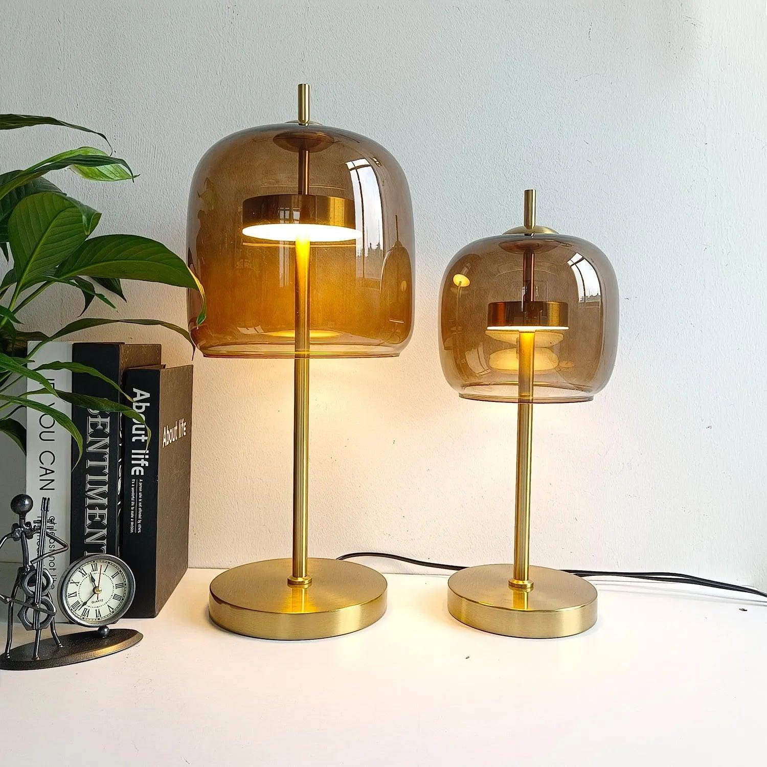 Nordic Transparent Glass Table Lamp │ Modern LED Living Bedroom Decor Lighting Desk Lamp