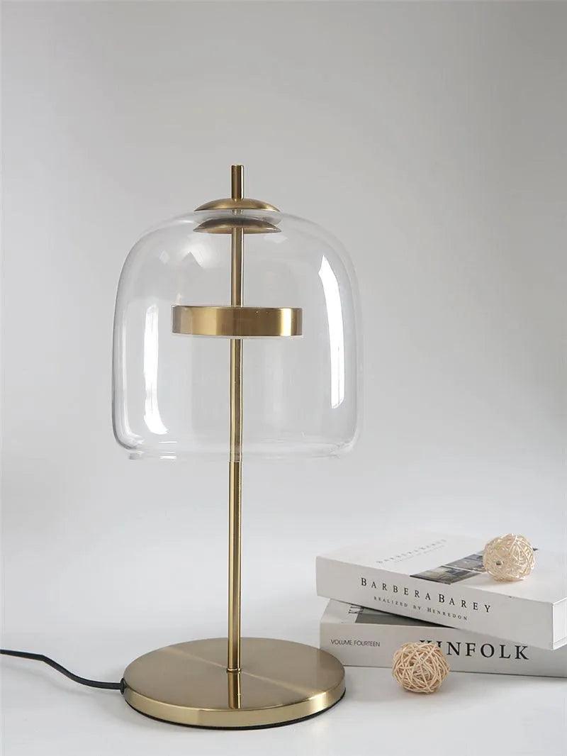 Nordic Transparent Glass Table Lamp │ Modern LED Living Bedroom Decor Lighting Desk Lamp