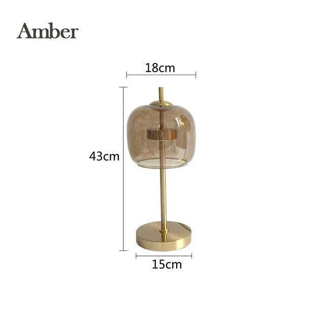 Nordic Transparent Glass Table Lamp │ Modern LED Living Bedroom Decor Lighting Desk Lamp