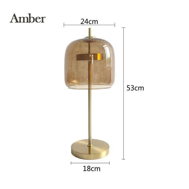 Nordic Transparent Glass Table Lamp │ Modern LED Living Bedroom Decor Lighting Desk Lamp