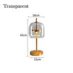 Nordic Transparent Glass Table Lamp │ Modern LED Living Bedroom Decor Lighting Desk Lamp