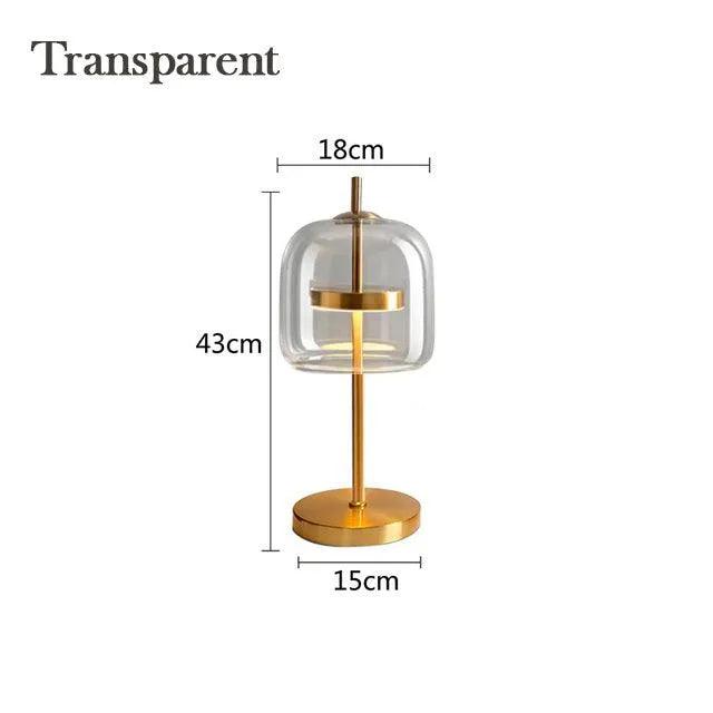 Nordic Transparent Glass Table Lamp │ Modern LED Living Bedroom Decor Lighting Desk Lamp
