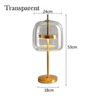 Nordic Transparent Glass Table Lamp │ Modern LED Living Bedroom Decor Lighting Desk Lamp