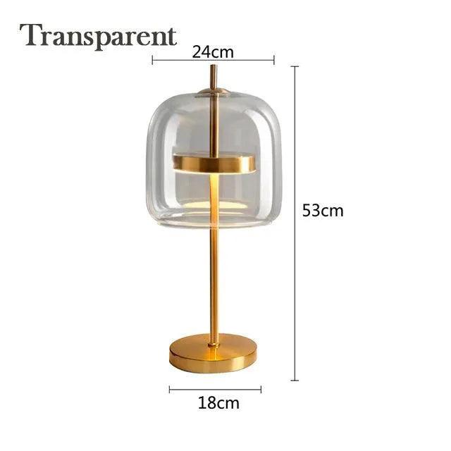 Nordic Transparent Glass Table Lamp │ Modern LED Living Bedroom Decor Lighting Desk Lamp