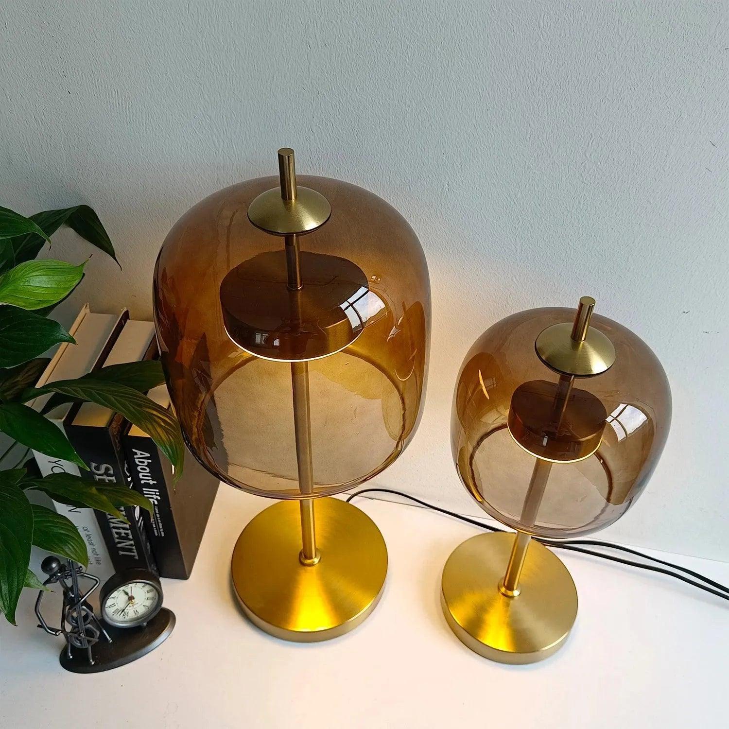 Nordic Transparent Glass Table Lamp │ Modern LED Living Bedroom Decor Lighting Desk Lamp