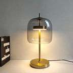 Nordic Transparent Glass Table Lamp │ Modern LED Living Bedroom Decor Lighting Desk Lamp